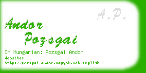 andor pozsgai business card